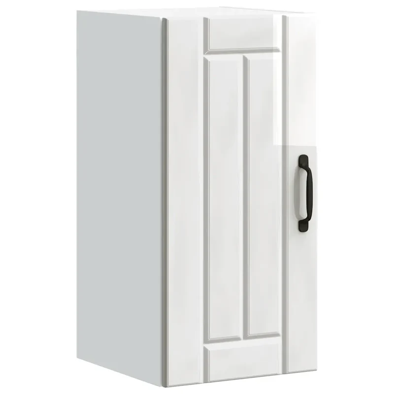 Armoire murale de cuisine design moderne 30 x 31 x 60 cm grand espace de rangement en bois d'ingénierie blanc brillant 02_0050134