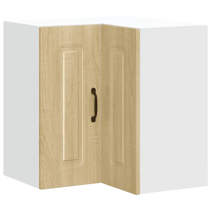 Armoire murale d'angle cuisine 57 x 57 x 60 cm grand espace rangement design pratique en bois d'ingénierie chêne sonoma 02_0050025