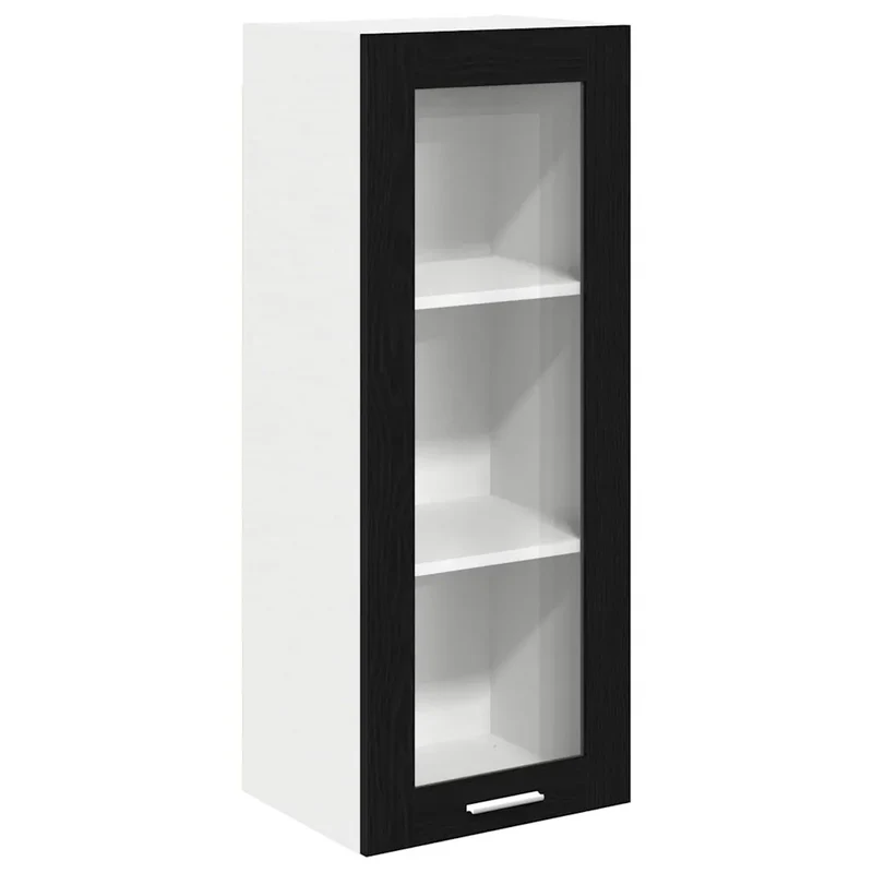 Armoire suspendue moderne avec espace de rangement 40 x 31 x 100 cm en bois d'ingénierie chêne noir 02_0053418