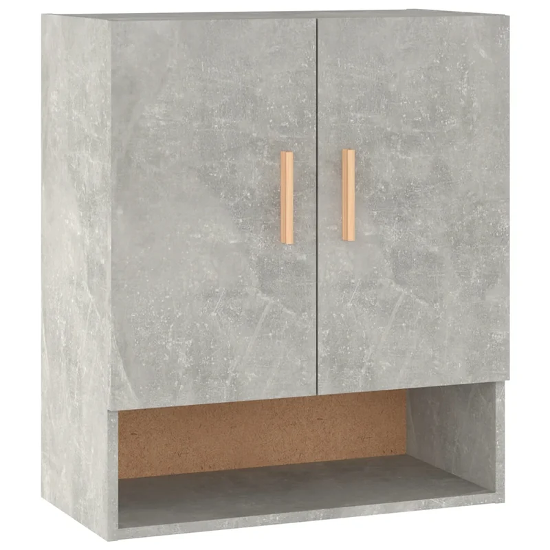 Armoire murale fonctionnelle scandinave 60 x 31 x 70 cm avec grand espace de rangement en bois d'ingénierie gris béton 02_0048044