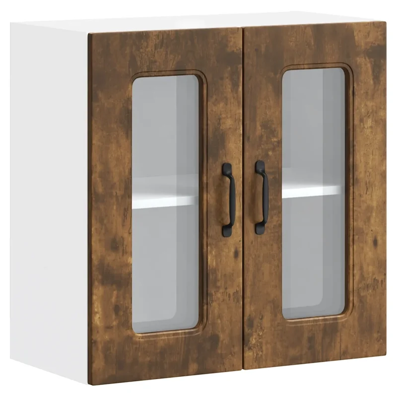 Armoire murale de cuisine design pratique 60 x 31 x 60 cm en bois d'ingénierie chêne fumé 02_0050047
