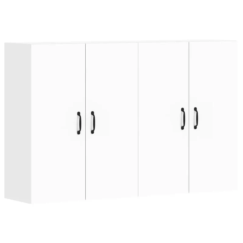 Lot de 2 armoires murales pratique design moderne rangement 69,5 x 34 x 90 cm en bois blanc 02_0055389