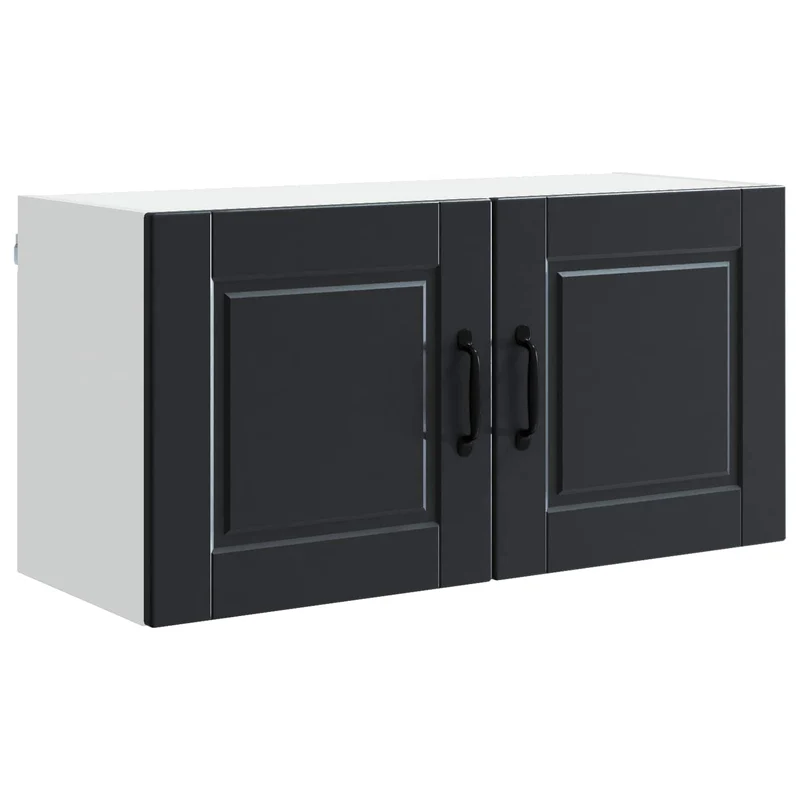 Armoire murale de cuisine rangement pratique 80 x 31 x 40 cm en bois d'ingénierie noir 02_0054281