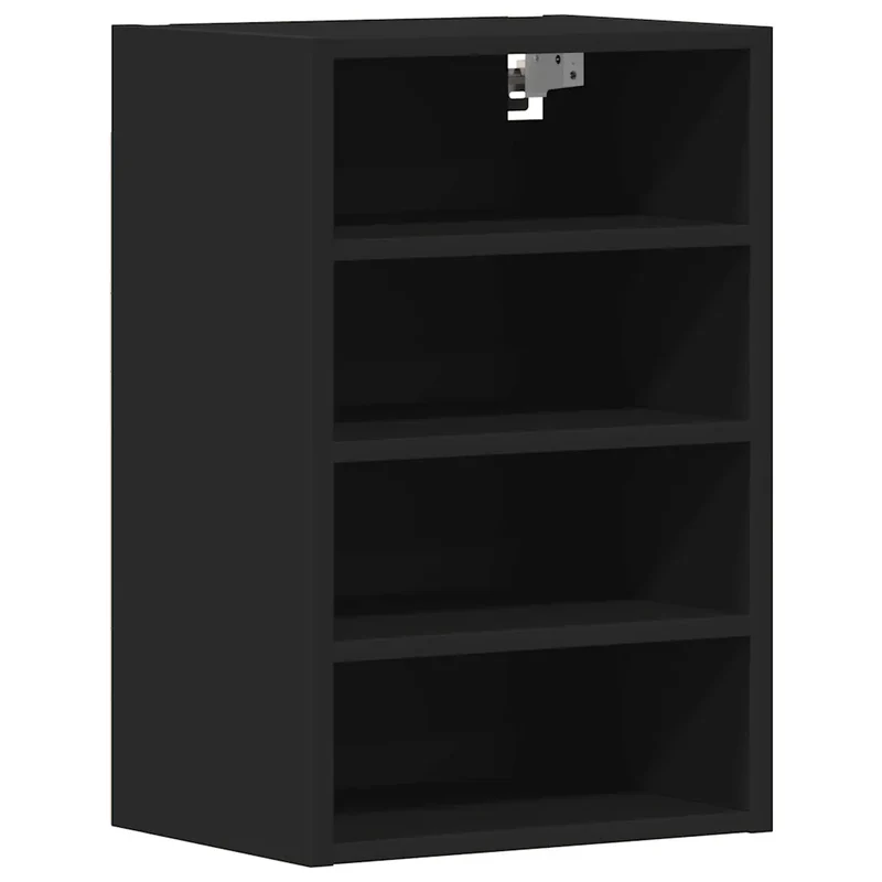 Armoire suspendue optimisée rangement cuisine 40 x 29,5 x 60 cm en bois d'ingénierie noir 02_0050448
