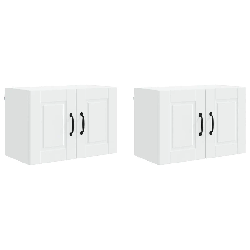 Lot de 2 armoires murales de cuisine modernes 60 x 31 x 40 cm rangement pratique design en bois d'ingénierie blanc 02_0054262