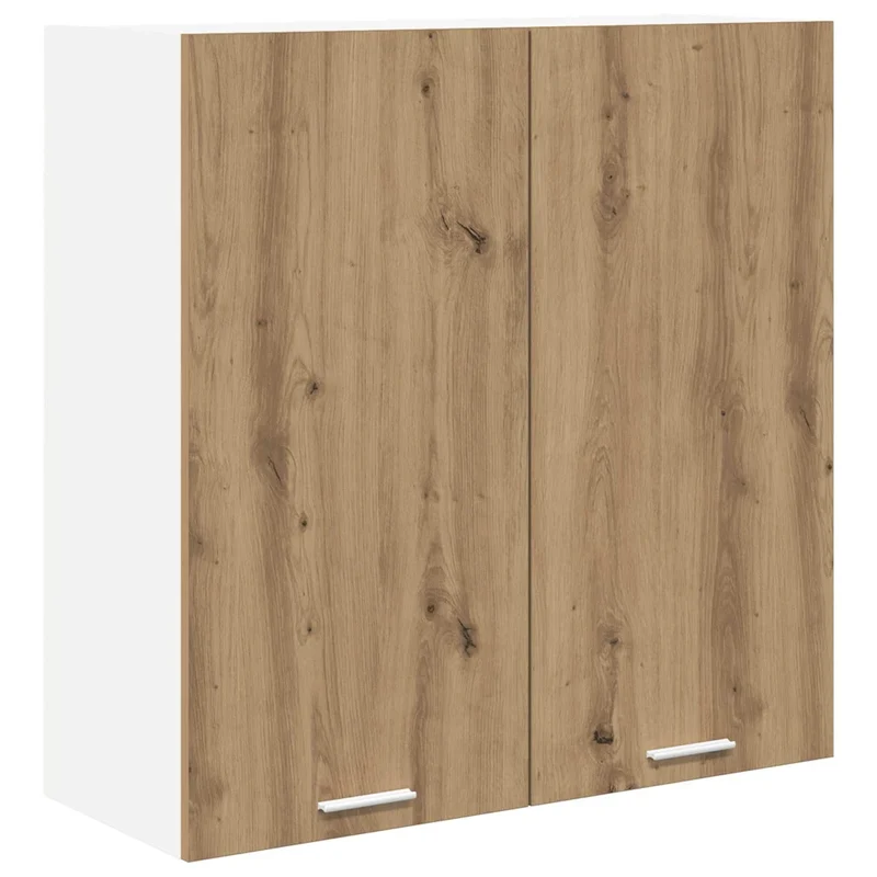 Armoire suspendue moderne avec stockage grand espace intérieur 80 x 31 x 80 cm en bois d'ingénierie chêne artisanal 02_0053328