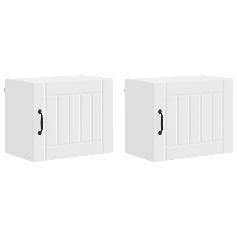 Lot de 2 armoires de cuisine modernes pratiques rangement 50 x 31 x 40 cm en bois d'ingénierie blanc 02_0053924