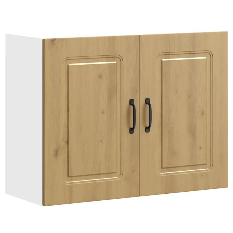 Armoire murale de cuisine espace de rangement 80 x 31 x 60 cm style contemporain en bois d'ingénierie chêne artisanal 02_0050001