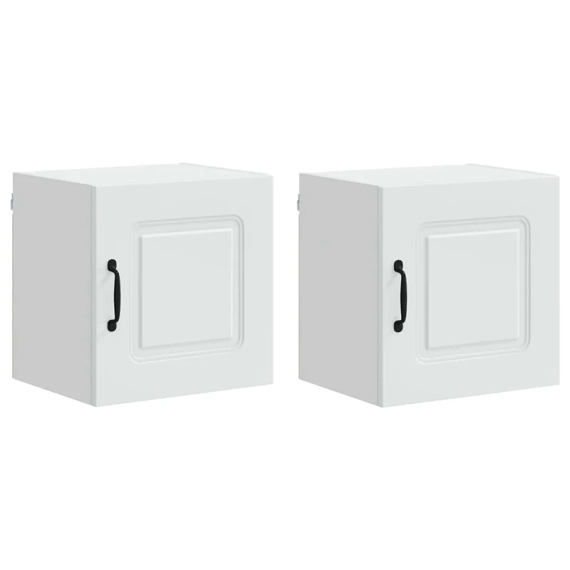 Lot de 2 armoires murales de cuisine modernes 40 x 31 x 40 cm grand espace de rangement en bois d'ingénierie blanc 02_0053554
