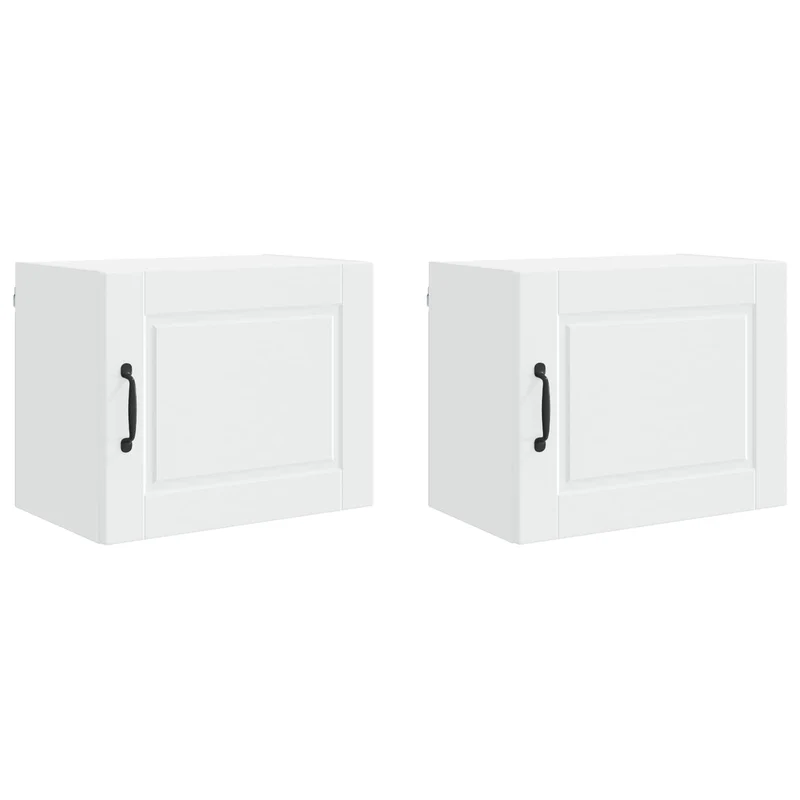 Lot de 2 armoires murales de cuisine moderne avec étagères rangement pratique 50 x 31 x 40 cm en bois d'ingénierie blanc 02_0054242