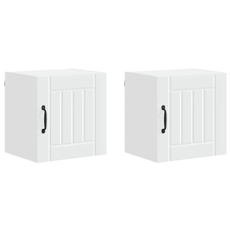 Lot de 2 armoires murales de cuisine fonctionnelles modernes 40 x 31 x 40 cm en bois d'ingénierie blanc 02_0053904