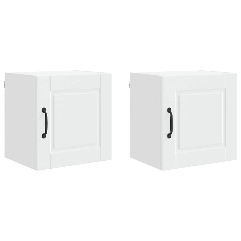 Lot de 2 armoires murales de cuisine modernes avec étagères 40 x 31 x 40 cm en bois d'ingénierie blanc 02_0054222