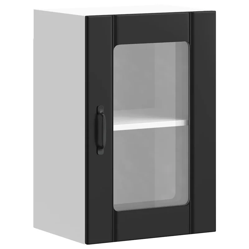 Armoire murale fonctionnelle moderne pour cuisine 40 x 31 x 60 cm avec rangement pratique en bois noir 02_0050123