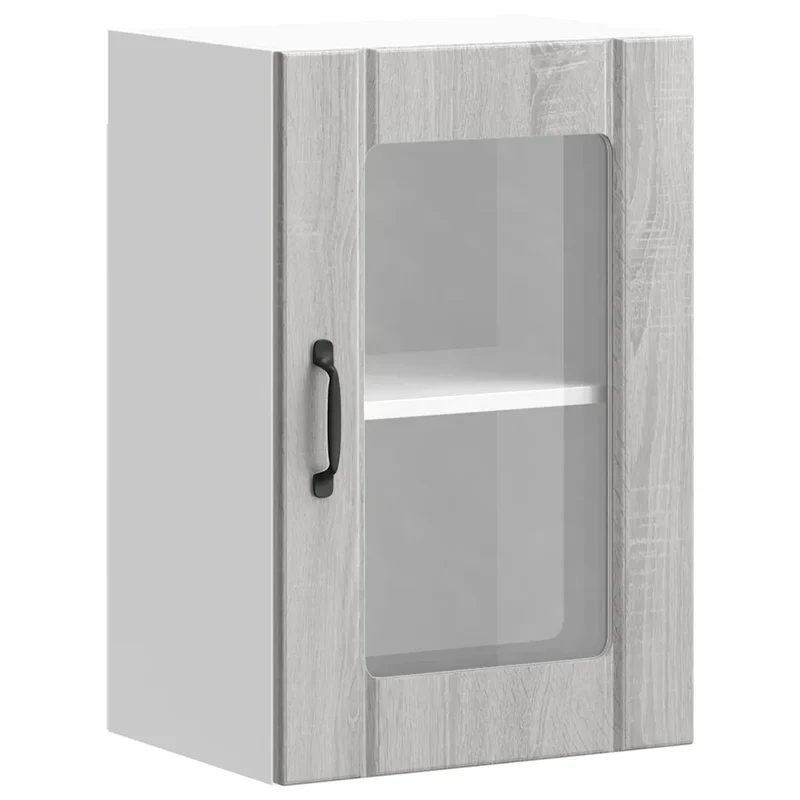 Armoire murale de cuisine design contemporain rangement 40 x 31 x 60 cm en bois d'ingénierie gris 02_0050128