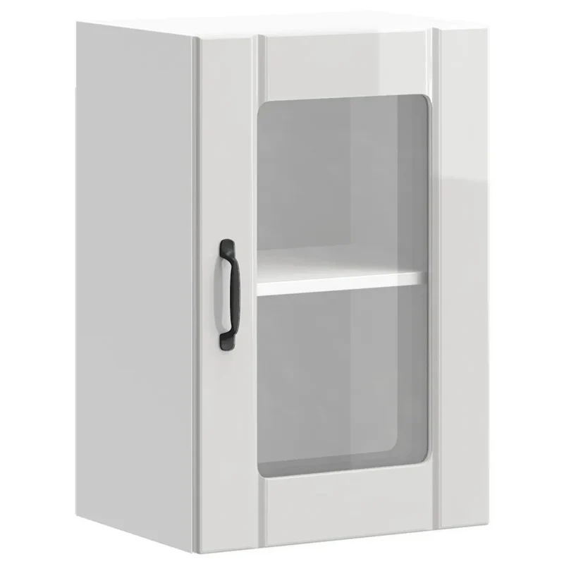 Armoire murale de cuisine design moderne optimisée espace 40 x 31 x 60 cm en bois blanc brillant 02_0050124