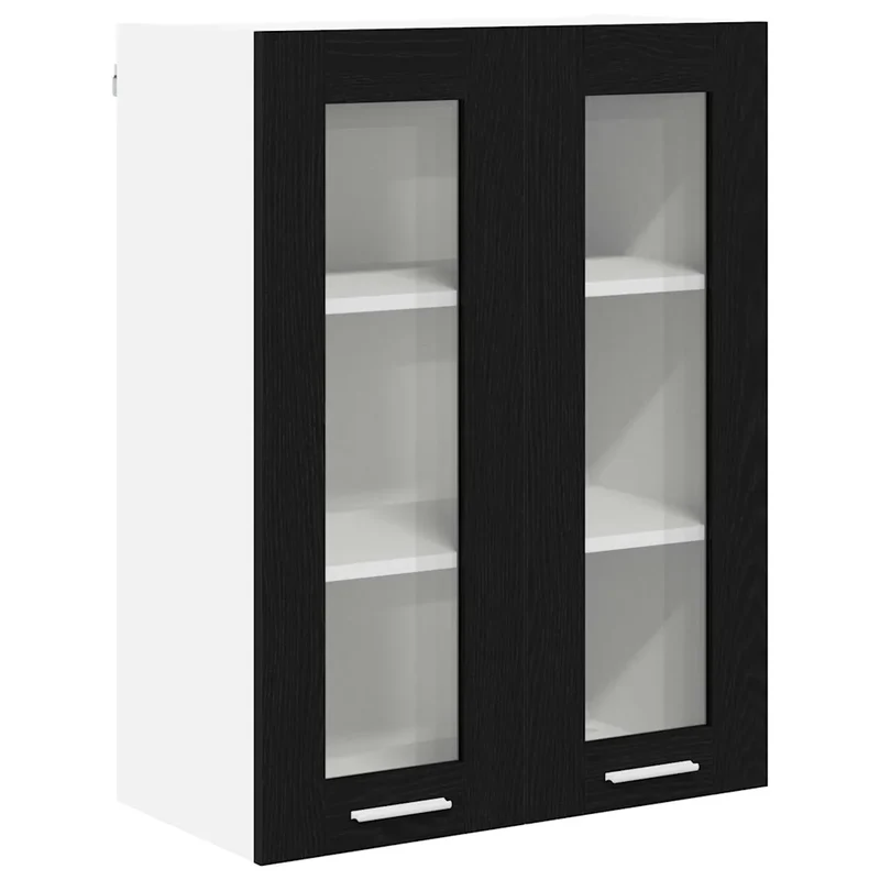 Armoire suspendue moderne 60 x 31 x 80 cm grand espace de rangement design contemporain en bois d'ingénierie chêne noir 02_0053354