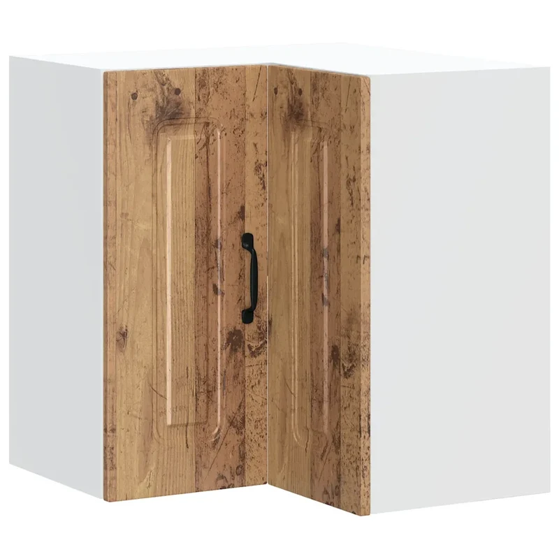 Armoire murale d'angle de cuisine design moderne gain de place 57 x 57 x 60 cm en bois d'ingénierie vieux bois 02_0050030
