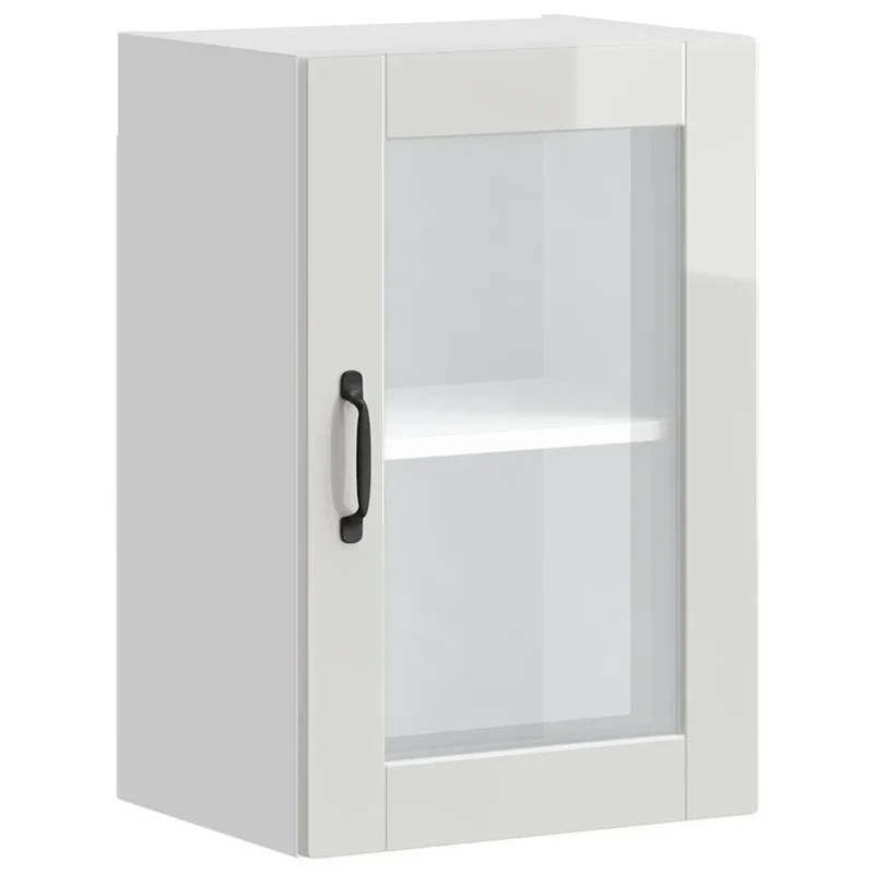 Armoire murale cuisine design pratique 40 x 31 x 60 cm finition brillante en bois blanc 02_0050314