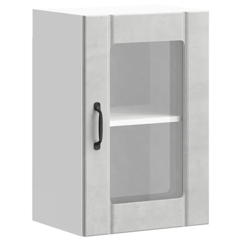 Armoire murale de cuisine design pratique rangement 40 x 31 x 60 cm en bois gris béton 02_0050126