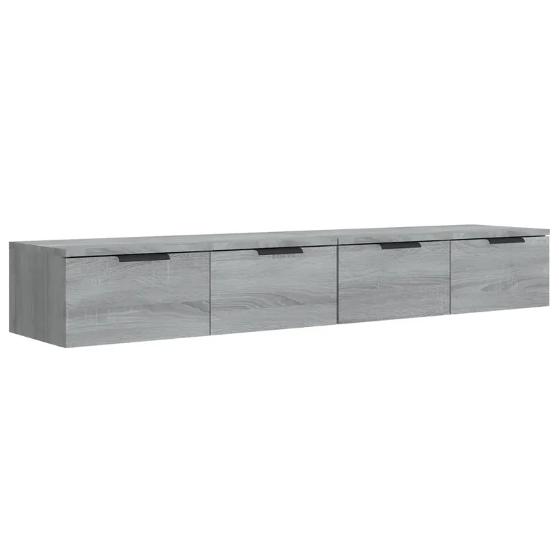 Lot de 2 armoires murales classiques rangement 68 x 30 x 20 cm en bois d'ingénierie sonoma gris 02_0055227
