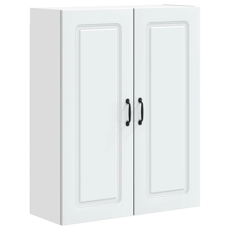 Armoire de cuisine moderne rectangulaire 80 x 31 x 100 cm avec grand espace de stockage en bois d'ingénierie blanc 02_0053823