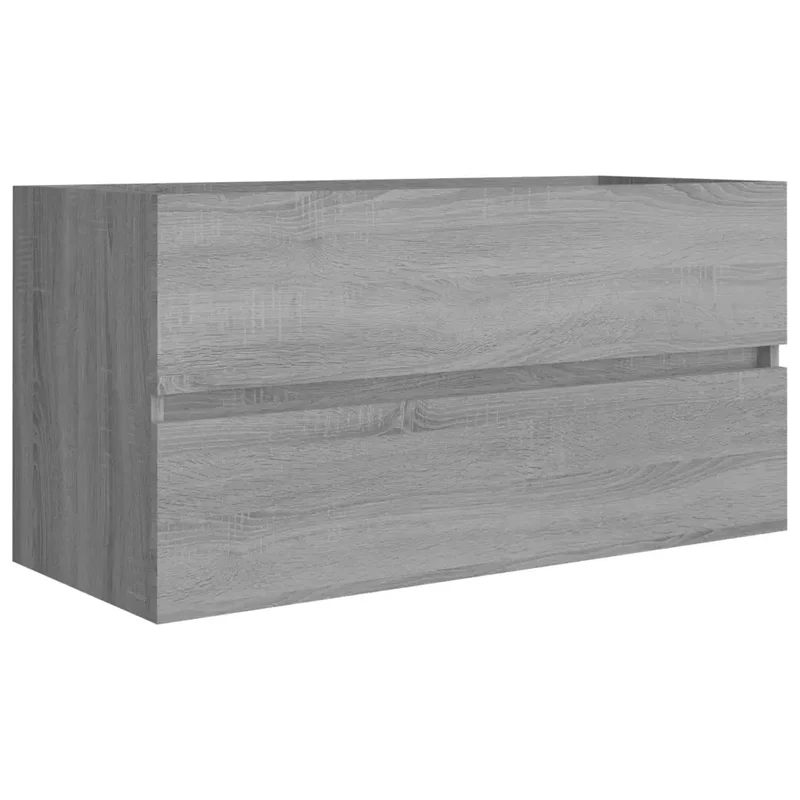 Armoire d'évier moderne minimaliste salle de bain 90 x 38 x 45 cm espace de rangement en bois d'ingénierie gris 02_0048237