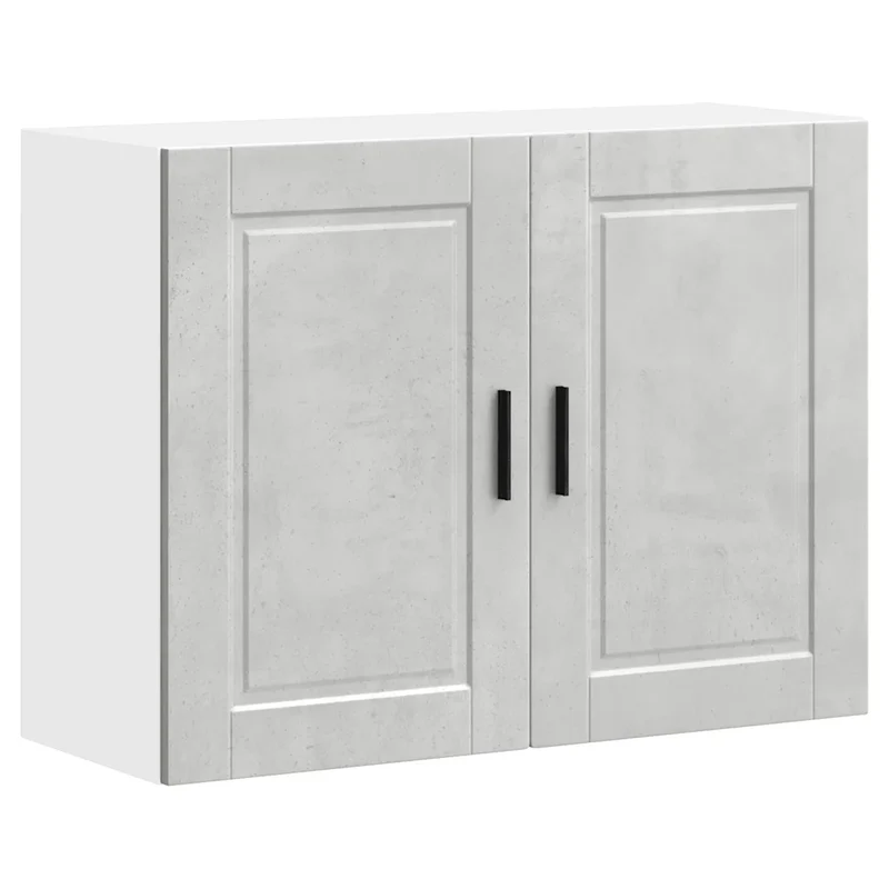 Armoire murale de cuisine 80 x 31 x 60 cm rangement pratique design contemporain en bois d'ingénierie gris béton 02_0050376