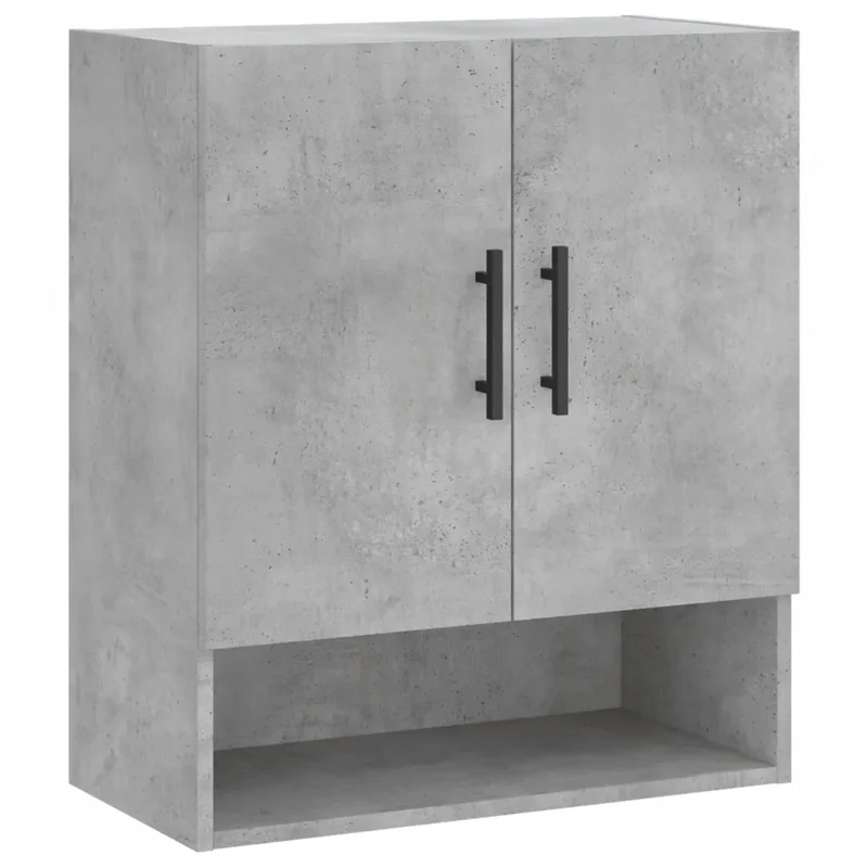 Armoire murale flottante style moderne rangement pratique 60 x 31 x 70 cm en bois d'ingénierie gris béton 02_0048782