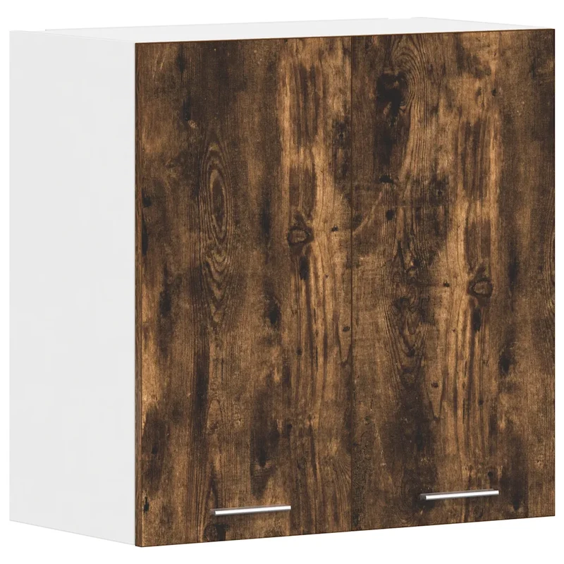Armoire suspendue moderne rangement optimisé 60 x 31 x 60 cm en bois d'ingénierie chêne fumé 02_0048140