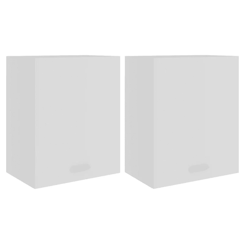 Lot de 2 armoires suspendues fonctionnelles cuisine 50 x 31 x 60 cm en bois d'ingénierie blanc 02_0047841