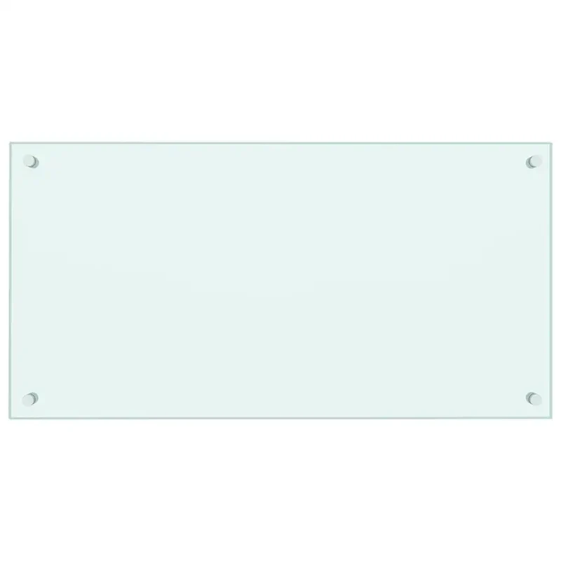 Dosseret de cuisine en verre trempé 80 x 40 cm protection anti-éclaboussures décoratif en verre blanc 02_0046319
