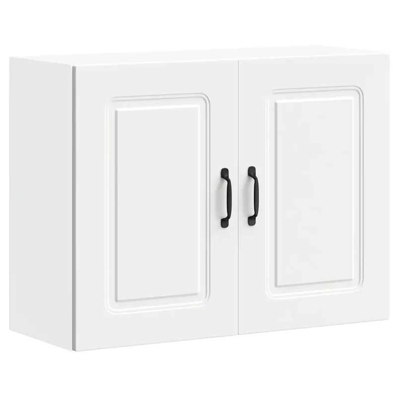 Armoire murale de cuisine design moderne rangement 80 x 31 x 60 cm en bois d'ingénierie blanc 02_0049992