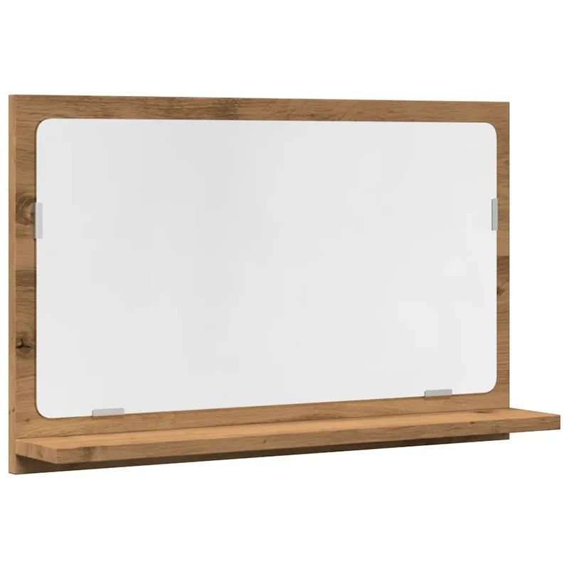 Armoire de salle de bain à miroir design épuré 60 x 11 x 37 cm avec étagère murale en bois d'ingénierie chêne artisanal 02_0050788