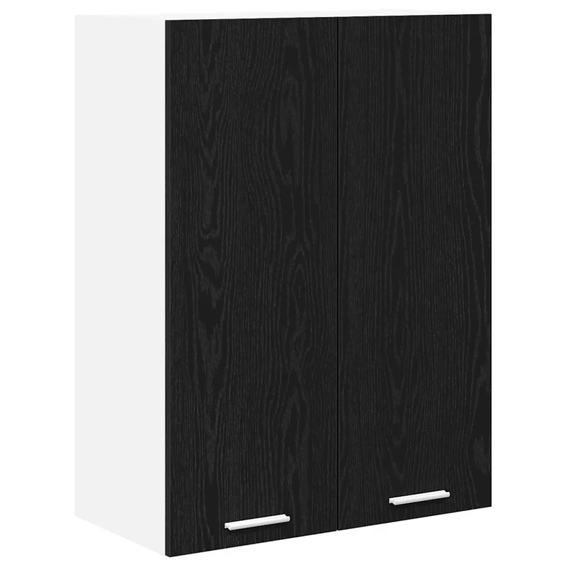 Armoire suspendue moderne grand espace de rangement cuisine 60 x 31 x 80 cm en bois d'ingénierie chêne noir 02_0053314