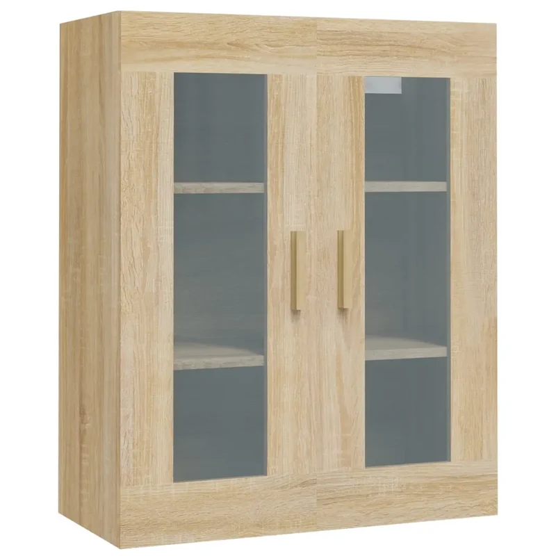 Armoire murale suspendue pratique design contemporain rangement 69,5 x 34 x 90 cm en bois d'ingénierie chêne sonoma 02_0048022
