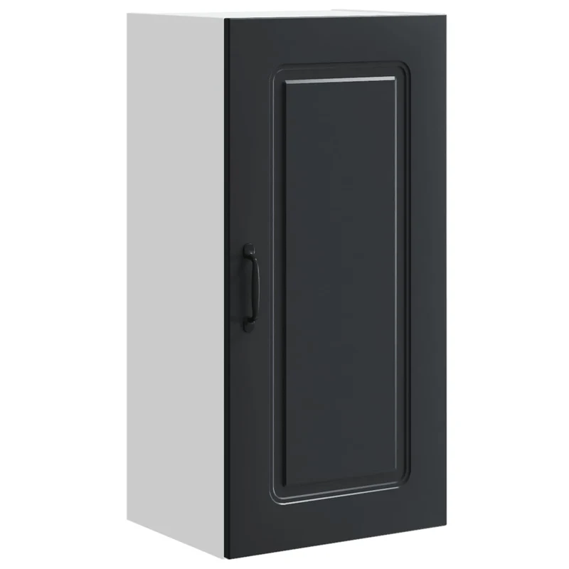 Armoire de cuisine moderne rangement spacieux 40 x 31 x 80 cm en bois d'ingénierie noir 02_0053704