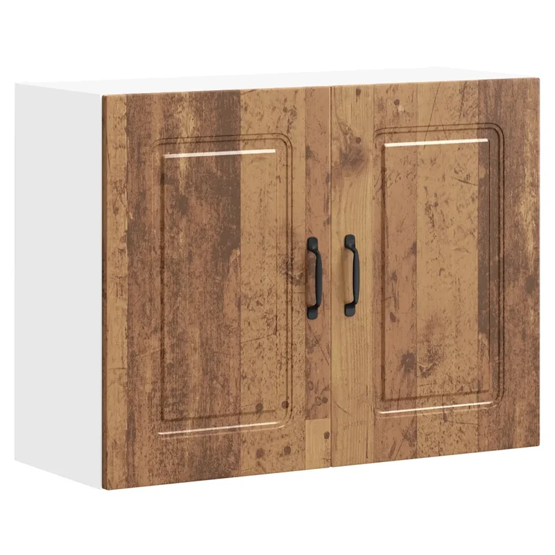 Armoire murale de cuisine optimisation espace rangement 80 x 31 x 60 cm en bois d'ingénierie vieux bois 02_0050000