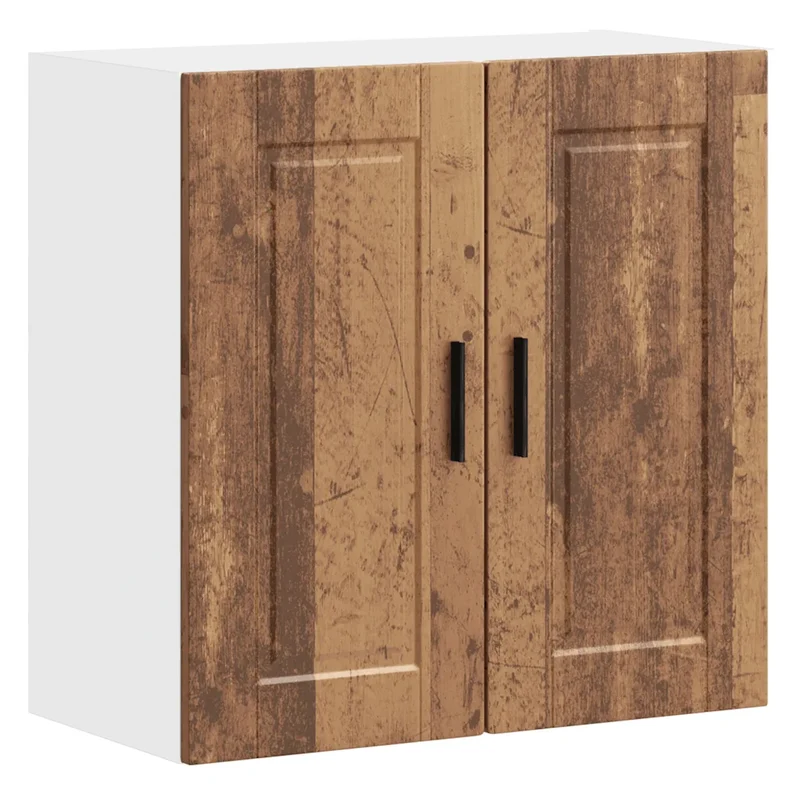 Armoire murale de cuisine grand rangement 60 x 31 x 60 cm pratique style vieux bois en bois d'ingénierie marron 02_0050370