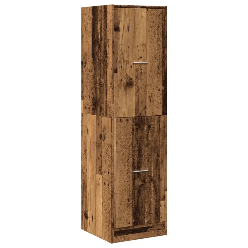 Armoire d'apothicaire vintage rangement pratique 40 x 41 x 144 cm en bois d'ingénierie vieux bois 02_0055665