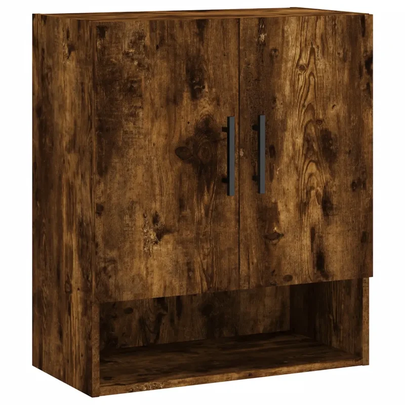 Armoire murale en bois d'ingénierie chêne fumé 60 x 31 x 70 cm espace de rangement pratique style contemporain 02_0048783