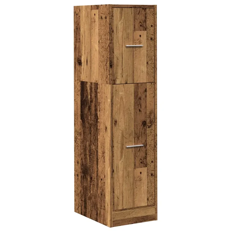 Armoire d'apothicaire ancienne design multifonctionnelle rangement 30 x 41 x 118 cm en bois d'ingénierie vieux bois 02_0050617