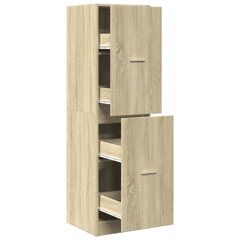 Armoire d'apothicaire chêne sonoma bois d'ingénierie 40 x 41 x 144,5 cm grand espace de rangement style classique en bois chêne sonoma 02_0055660