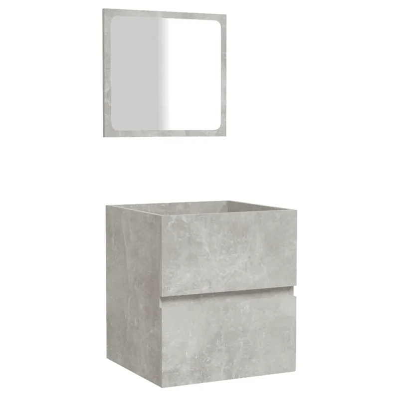 Armoire de salle de bain avec miroir grand espace de rangement 41 x 38,5 x 45 cm en bois gris béton 02_0047832