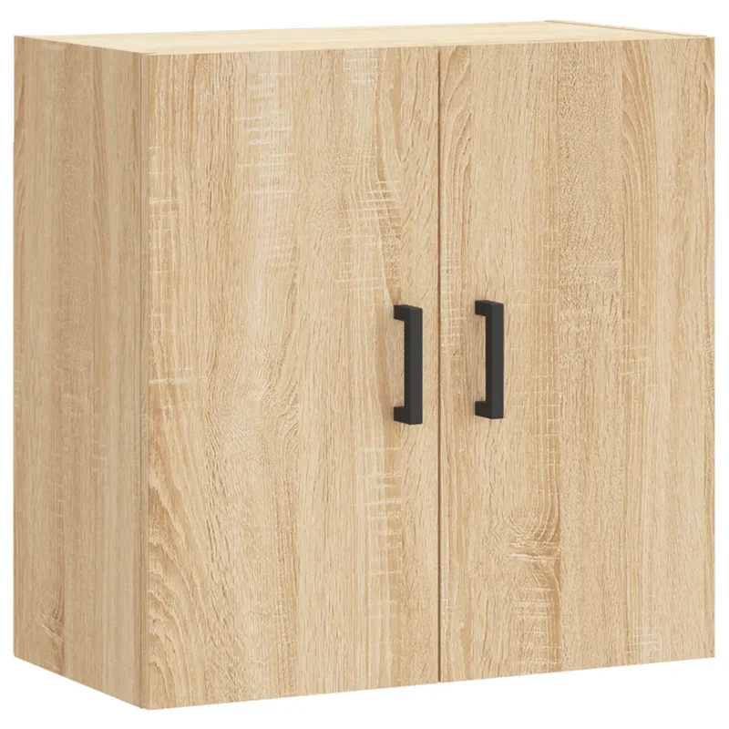 Armoire murale chêne sonoma 60 x 31 x 60 cm fonction d'affichage grande capacité en bois d'ingénierie beige 02_0048804