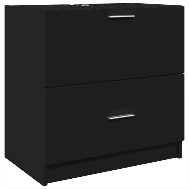 Armoire de lavabo noire gain de place 59 x 37 x 59 cm design moderne en bois d'ingénierie noir 02_0049532