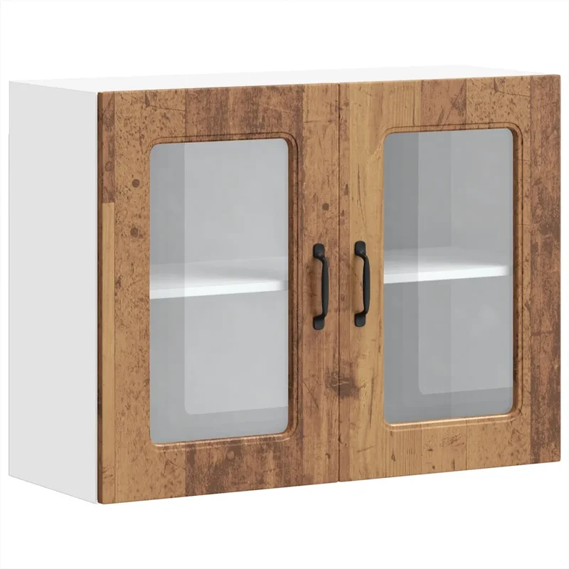 Armoire murale de cuisine vintage rangement pratique 80 x 31 x 60 cm en bois vieux bois 02_0050020