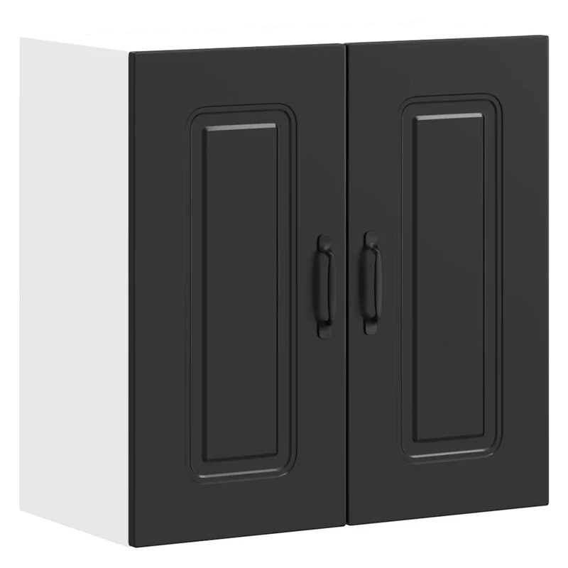 Armoire murale de cuisine Kalmar 60 x 31 x 60 cm grand espace de rangement moderne en bois d'ingénierie noir 02_0049983