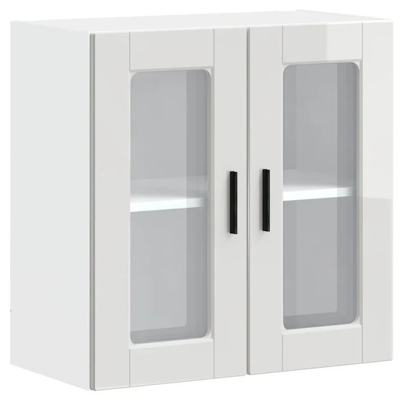 Armoire murale design moderne cuisine rangement optimal 60 x 31 x 60 cm en bois blanc brillant 02_0050424