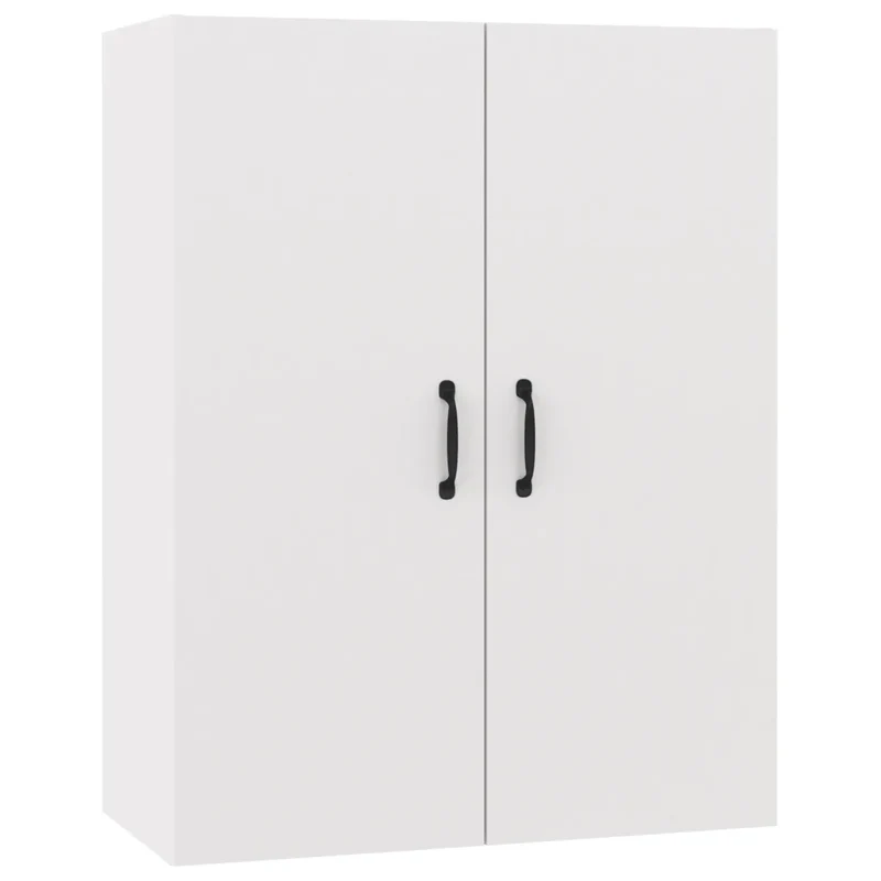 Armoire suspendue murale blanche 69,5 x 34 x 90 cm avec grand espace de rangement design moderne en bois blanc 02_0048017