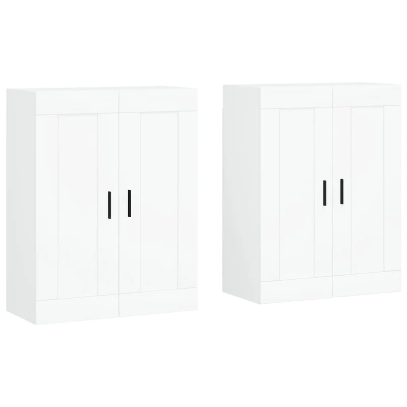 Lot de 2 armoires murales pratiques et décoratives 69,5 x 34 x 90 cm en bois d'ingénierie blanc 02_0055484